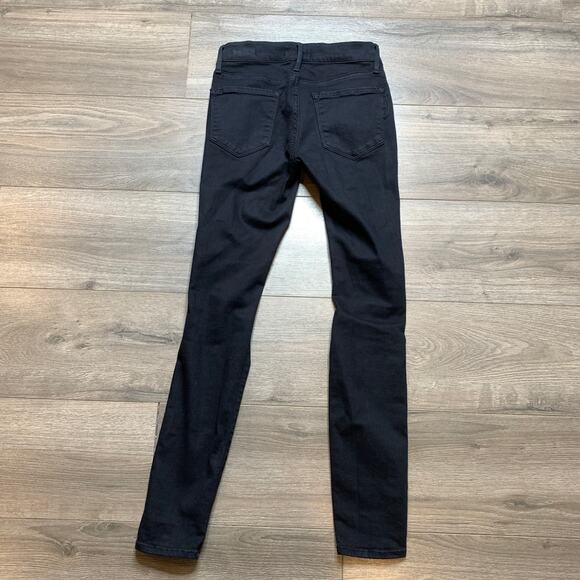 Frame Denim Le Skinny de Jeanne Low Rise Black Jeans Women's Size 24 - Picture 4 of 10